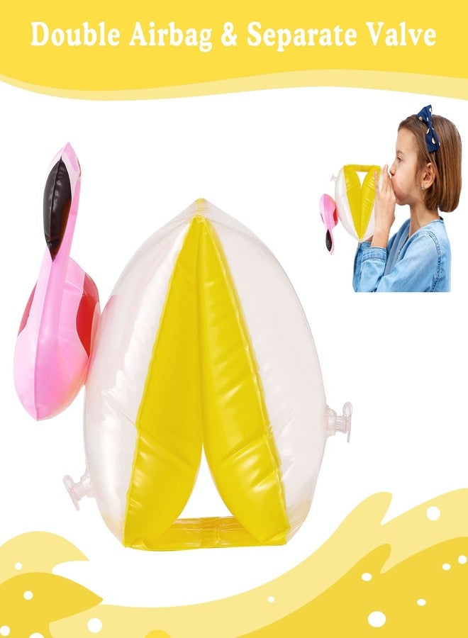 HeySplash Inflatable Arm Bands for Kids, Floatation Sleeves Floats Tube Water Wings Swimming Arm Floats Cute, Flamingo Yellow - Image 4